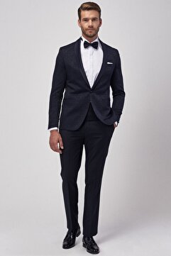 Altınyıldız Classics Erkek Slim Fit Dar Kesim Desenli Smokin Damatlık