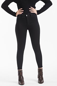 Tref Jns Siyah Yüksek Bel Skinny Jeans Toparlayıcı Büyük Beden Pantolon