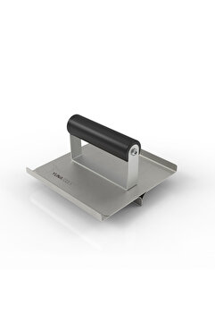 YUNA TOOLS Baskı Beton Paslanmaz Çelik Oluk Malası 150(L)x150(W)mm R12 D20 - Standart Sap