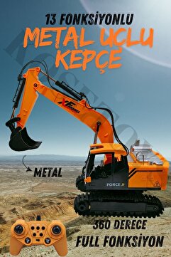 kosetoys Uzaktan Kumandalı 13 Fonksiyonlu Metal Kepçe Led Işıklı Ve Sesli Kepçe Dönen Gövde