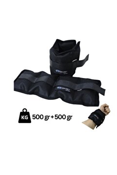 ÇAKABEY El Ayak Bilek Ağırlığı 500 gr + 500 gr (TOPLAM 1 kg) Siyah Çift Kum Torbası