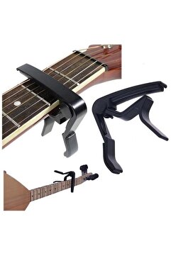 Erga Müzik Gitar Ve Bağlama Için Metal Kapo (KELEPÇE) - Siyah Capo