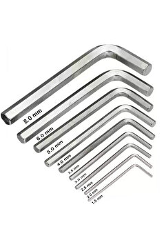 Kenet Ticaret 9'lu Çelik Alyan Anahtar Seti (BİRER ADET 2MM-2,5MM-3MM-3,5MM-4-5MM-6MM-8MM-10MM)