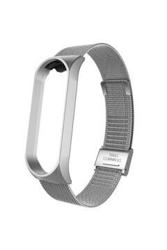 Fibaks Xiaomi Mi Band 3 4 Kordon Akıllı Bileklik Kasa Korumalı Paslanmaz Hasır Örgü Metal Milano Kordon