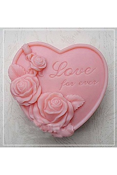 HogART Design Love Yazili Kalp Sabun Mum & Kokulutaş Silikon Kalip