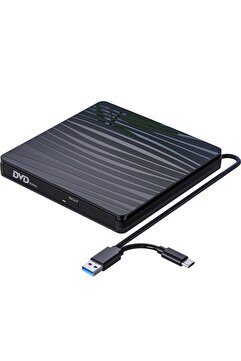 UpWay Dvd Rw Usb 3.0 Type-c Slim Harici Cd Dvd Yazıcı Okuyucu Macbook Imac Windows11