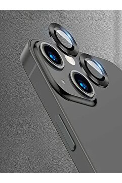 Powerfox Iphone 13/13 Mini Uyumlu Alüminyum Alaşım Tempered Glass Kamera Lens Koruyucu(2'li Set) Black
