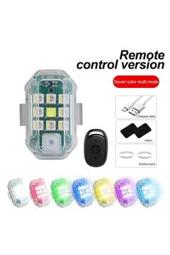 ebulduk Motor Drone Uçak Kanadı Led Şarjlı Kablosuz Mini Led Çakarlı Lamba Kumandalı 7 Renk Led Işık
