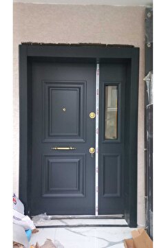 Tezdoor Villa Kapısı Dış Cepheye Dayanıklı Antrasit Renk Lake Boyalı Villa Kapısı