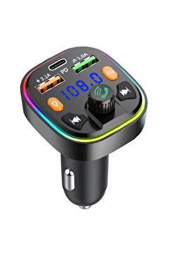 Deppo Trend Bluetooth Araç Kiti Araç Fm Transmitter USB Type-C SD Kart MP3 PD Flash Için Uygun Çakmaklık Girişli