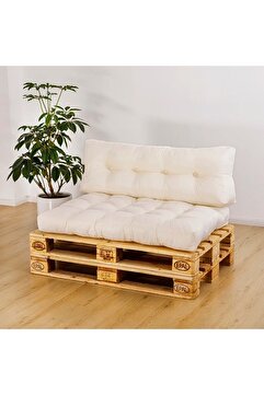 Rual Su Geçirmez Kumaş Bahçe&balkon Palet Üstü Sırt Dayamalı Özel Dolgulu Kaliteli Yer Minderi 120x80cm