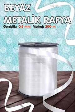 t tuğset etiket Beyaz Renk Rafya - Janjanlı Rafya -Balon İpi- 200 mt-T1018