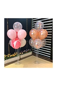 BalonEvi Şefaf Balon Standı 7'li Parti Süsleme Aparatı