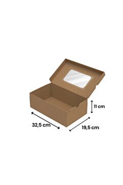 Packanya 32,5x19,5x11 -25 Adet Pencereli Asetatlı Kendinden Kapaklı Ayakkabı Ve E Ticaret Karton Kutusu