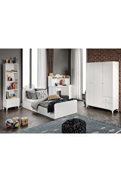 WENCE Akasya Modern Genç Odası Takımı Beyaz - 4 Parçalı Ve Tamamı 1. Kalite Mdf
