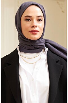 Mides scarf Bambu Kraş Şal Modeli-koyu Gri