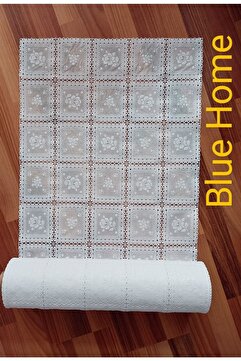 Style Dantel Pvc Buzdolabı Raf Örtüsü/kaymaz Dolap Raf Ve Çekmeçe Örtüs 1 Mt - kare Çiçek 11