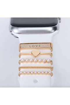 PSGT Apple Watch-xiaomi Watch Active5/active3 Silikon Kordanları Uyumlu Saat Kordon Charm Kayış Aksesuarı
