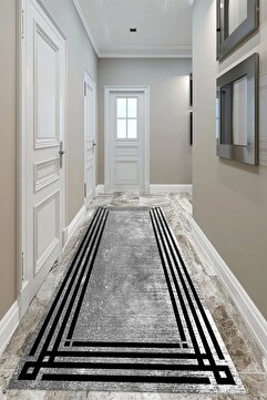 aymira home Baskı Dört Mevsim Kaymaz Yıkanabilir Kesme Koridor Mutfak ve Oda Kesme Yolluk Halı