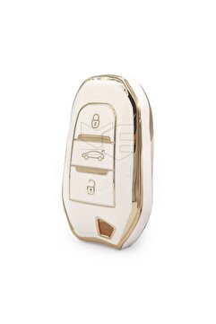 GMA KEYS Peugeot 208 308 508 2008 3008 5008 Rifter Nano Anahtar Kılıfı Beyaz Gold Renk 1.ci Kalite