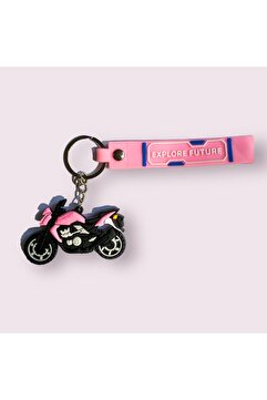 neptünstore Kawasaki Pembe Motor , Motosiklet Figürlü 3D Anahtarlık Uyumlu