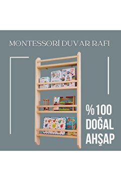 Jest Dekor Konsept Montessori Ahşap Kitaplık Çocuk Odası Bebek Odası Duvar Rafı