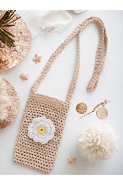 Talai Knitting Ip Askılı El Örgüsü Örgü Omuz Çantası Telefon Çantası