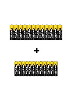 Varta Super Heavy Duty Toplam 24 Adet Özel Pil Paketi(12AA 12AAA)12 Adet Ince 12 Adet Kalın Pildir