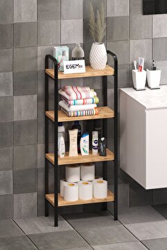 Genel Markalar Banyo Düzenleyici Mutfak Rafı Banyo Dolabı Çok Amaçlı Dolap 4 Katlı Metal Mutfak Düzenleyici
