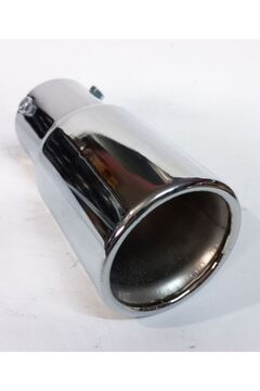 EGZOZCUM 60 mm SESSİZ Vidalı Egzoz Ucu - Yuvarlak SESSİZ Nikelaj Sök/Tak Universal