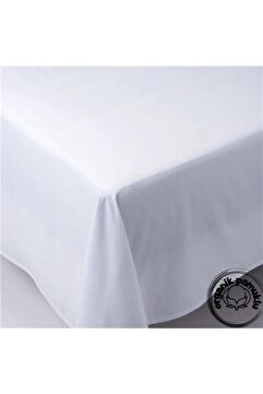 Lotus Lüks Pamuklu Düz Beyaz Çarşaf Çift Kişilik 220*240