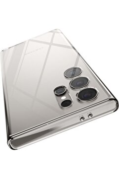 Rivor Samsung Galaxy S24 Ultra Uyumlu Kılıf 3d Kamera Korumalı Süper Şeffaf Esnek Renksiz Silikon Kapak