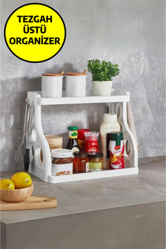 Open Home Concept Tezgah Üstü Çok Amaçlı Elegance Organizer / Düzenleyici Beyaz