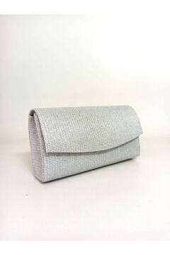 dizaynbag Kadın gümüş simli mini abiye çanta