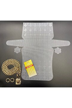 HOBİTEKS Plastik Çanta Kanvas Altın Seti