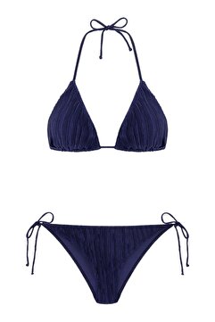 Aquella Piliseli Lacivert Üçgen Bikini Takım