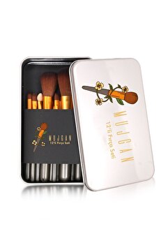 MUJGAN 12'li Metal Kutulu Makyaj Fırça Seti