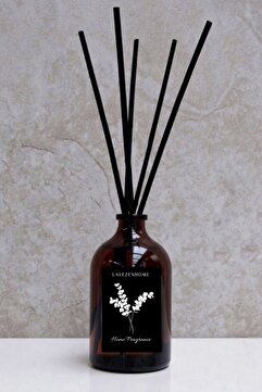 LALEZEN HOME Vanilya Kokusu Bambu Çubuklu Amber Cam Şişeli 100 Ml