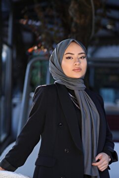 Organic Tesettür Penye Şal Modeli - Füme