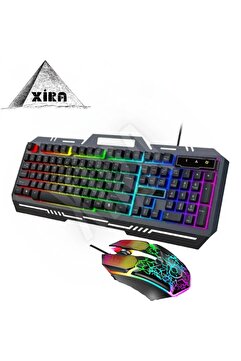 XİRA Metal Kasa Rgb 2in1 Oyuncu Gaming Mekanik Hisli Kablolu Türkçe Q Klavye Ve Rgb Mouse Seti Blic Bkb9