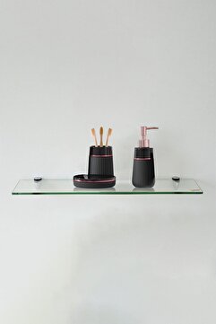 Cam Dolap Cam Etejer Rafı - Cam Raf - Banyo Rafı - Duvar Rafı - Mutfak Rafı 12x50cm Temperli Şeffaf Cam
