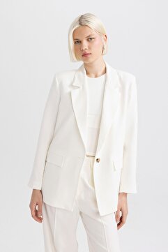 Defacto Oversize Geniş Kalıp Keten Karışımlı Blazer Ceket Z2536az24sm