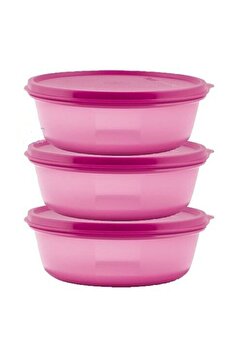 Tupperware Buzdolabı Saklama Kabı 600 Ml 3'lü Set Mor (üç Şekerpare)