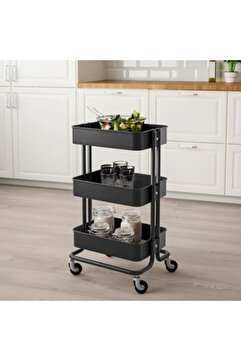 Deneme Zamanı Ikea Raskog Servis Arabası, Siyah