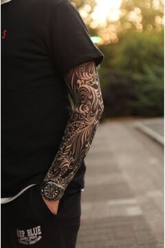 SWANKYSOCKS Giyilebilir Desenli Kol Dövmesi 3D Baskılı Tattoo