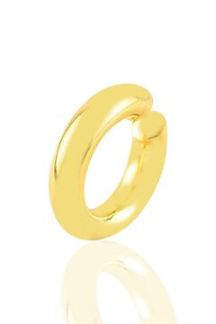 Söğütlü Silver Kadın Gümüş Altın Yaldızlı Sade Sıkıştırmalı Kalın Kıkırdak Küpe Sgtl10886gold