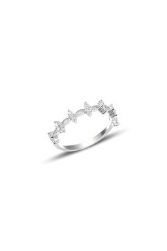 Söğütlü Silver Gümüş Rodaj Zirkon Taşlı Crown Yüzük Sgtl10290rdj