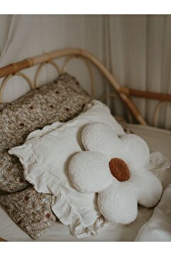 bohemoon Teddy Daisy Yastık 34x35 Cm Naturel Beyaz