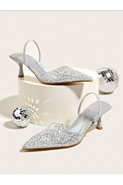 DUXAL SHOES Gale İnci Detay Arkası Açık Topuklu Ayakkabı