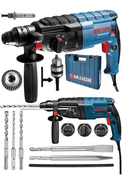 Graizer Alman 9010 Xdrive Çelik Şanzuman Bakir Sargili Kırıcı Delici Hilti Matkap 5 Adet Uç Yedek Mandren